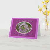 Carte d'ami d'anniversaire de Phlox de Lavendar (Fleur jaune)