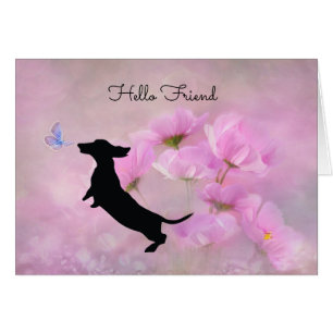Carte d'ami Lavender Dachshund