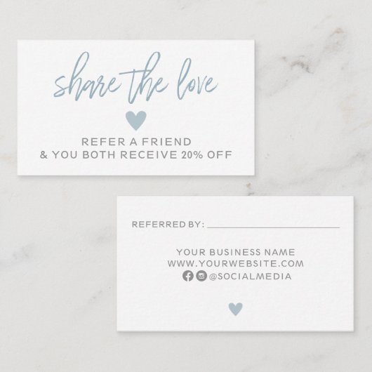 Carte d'ami moderne bleu et blanc (Devant / Derrière)