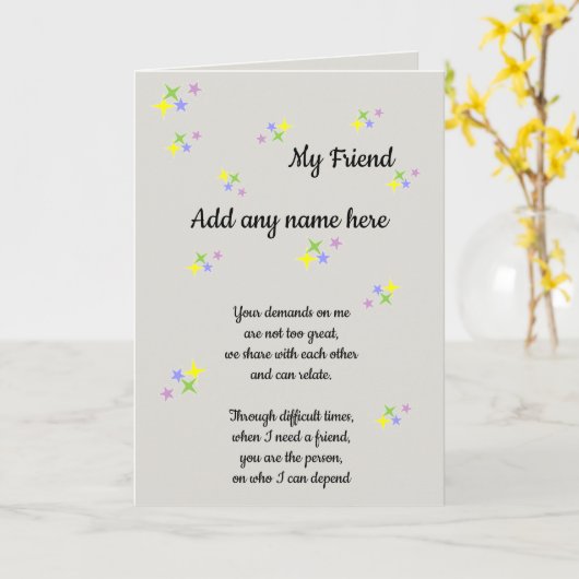 CARTE D'AMIE (Fleur jaune)