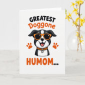 Carte d'amie Chien Cool Tacheté (Fleur jaune)