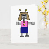 Carte d'amie de robot (Fleur jaune)