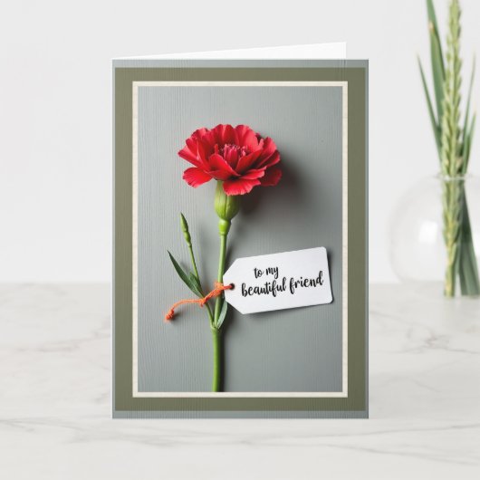 Carte d'amie Fleur Écarlate (Devant)