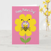 Carte d'amie florale fuchsia (Fleur jaune)