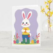 Carte d'amie Lagomorphe Heureuse (Fleur jaune)