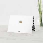 Carte Damier Buffalo B&W | Monogramme | JOYEUX NOËL (Dos)