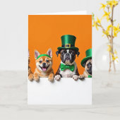 Carte d'amis animaux orange (Fleur jaune)
