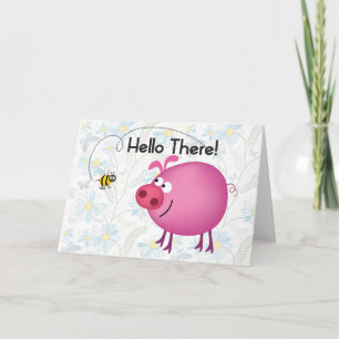 Carte d'amis cochons et abeilles