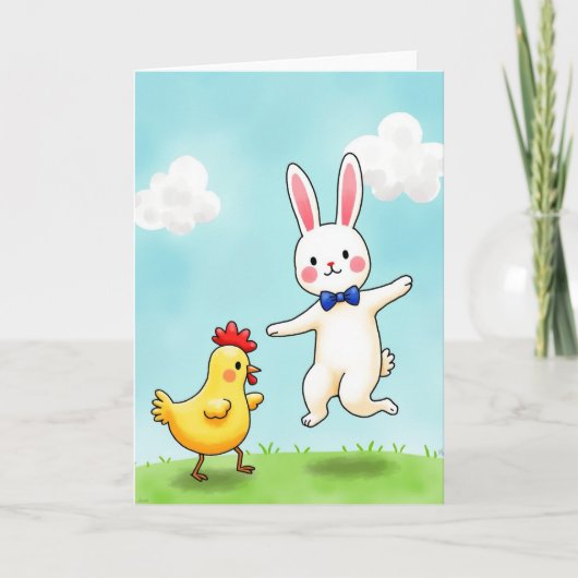 Carte d'amis d'animaux joyeux (Devant)