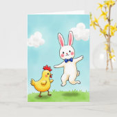 Carte d'amis d'animaux joyeux (Fleur jaune)