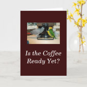 Carte d'amis de café de perroquet de gris africain (Fleur jaune)