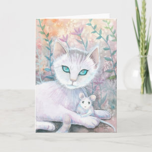 Carte d'amis de chat et de souris