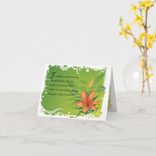 Carte d'amitié (Fleur jaune)