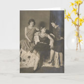 Carte d'amitié - 3 belles dames (Fleur jaune)