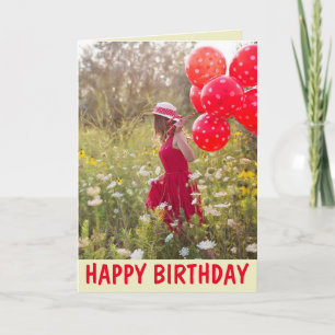 Carte d'Amitié Anniversaire, Nature Lady & Balloon