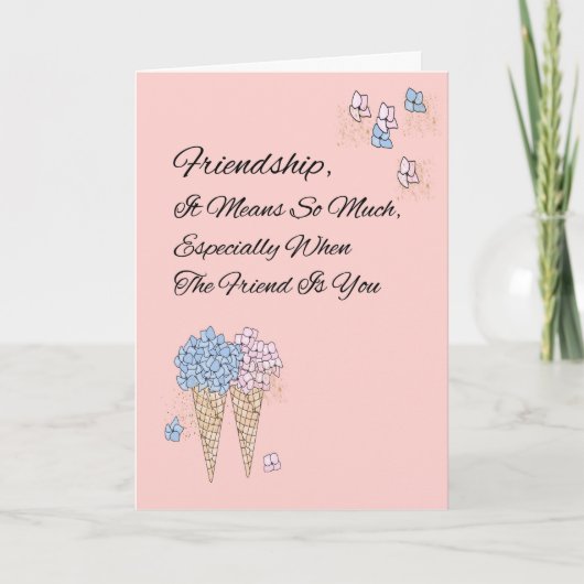 Carte d'amitié avec cônes floraux (Devant)