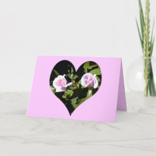 Carte d'amitié avec les roses jumeaux au coeur