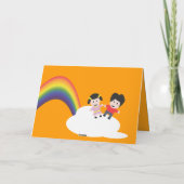Carte d'amitié d'arc-en-ciel et de nuages (Dos)