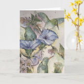 Carte d'amitié de colibri (Fleur jaune)