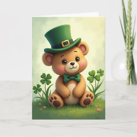 Carte d'amitié de l'ours chanceux (Devant)