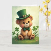 Carte d'amitié de l'ours chanceux (Fleur jaune)