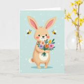 Carte d'amitié Fleur de Lapin (Fleur jaune)