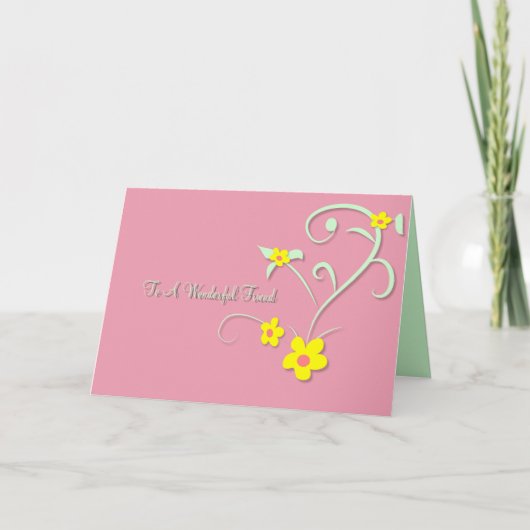 Carte d'amitié florale (Devant)