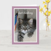 Carte d'amitié joueuse Kitten (Fleur jaune)