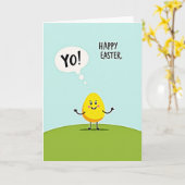 Carte d'amitié Joyeuses Pâques (Fleur jaune)
