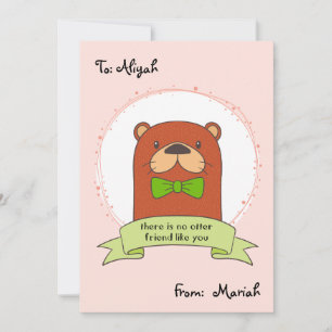 Carte d'amitié pour enfants à plat