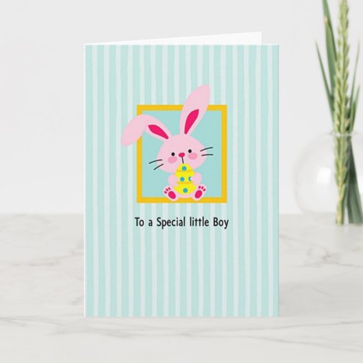 Carte d'amitié surprise lapin rose (Devant)