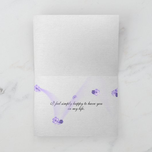 Carte d'amitié violette Myrtle Flower (Intérieur)