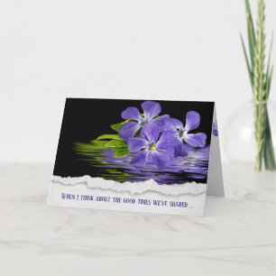 Carte d'amitié violette Myrtle Flower