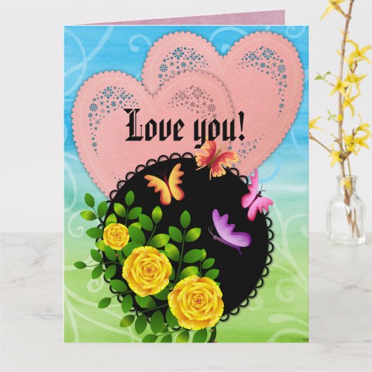 Carte d'amour (Fleur jaune)