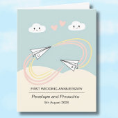 Carte d'amour 1er Anniversaire Papier mignon