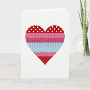 Carte d'amour à cœur patchwork
