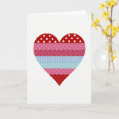 Carte d'amour à cœur patchwork (Fleur jaune)