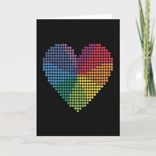 Carte d'amour à cœur pointillé arc-en-ciel