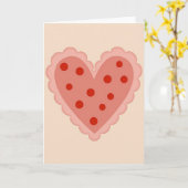 Carte d'amour à cœur pois (Fleur jaune)