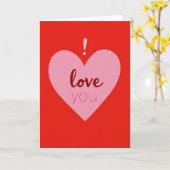 Carte d'amour à cœur rose (Fleur jaune)