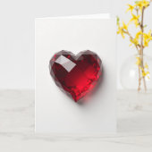 Carte d'amour à cœur rubis (Fleur jaune)
