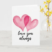 Carte d'amour à coeurs aquarelle (Fleur jaune)