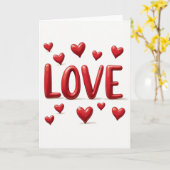 Carte d'amour à coeurs dispersés simples (Fleur jaune)
