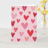 Carte d'amour à coeurs peints (Fleur jaune)
