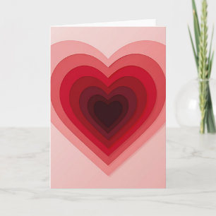 Carte d'amour à coeurs superposés romantiques