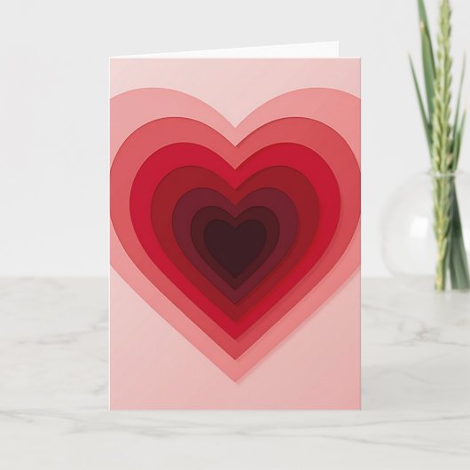 Carte d'amour à coeurs superposés romantiques (Devant)
