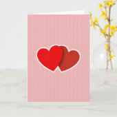 Carte d'amour à deux cœurs qui s'embrassent (Fleur jaune)