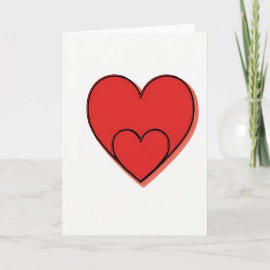 Carte d'amour à double cœur simple (Devant)