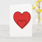 Carte d'amour à double cœur simple (Fleur jaune)