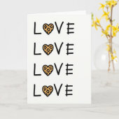 Carte d'amour à imprimé léopard (Fleur jaune)